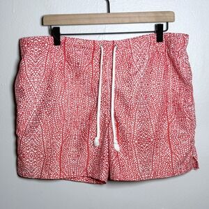 Strong Boalt Palm Beach Mens Swim Trunks M Orange Geometric Vacation Resort Surf